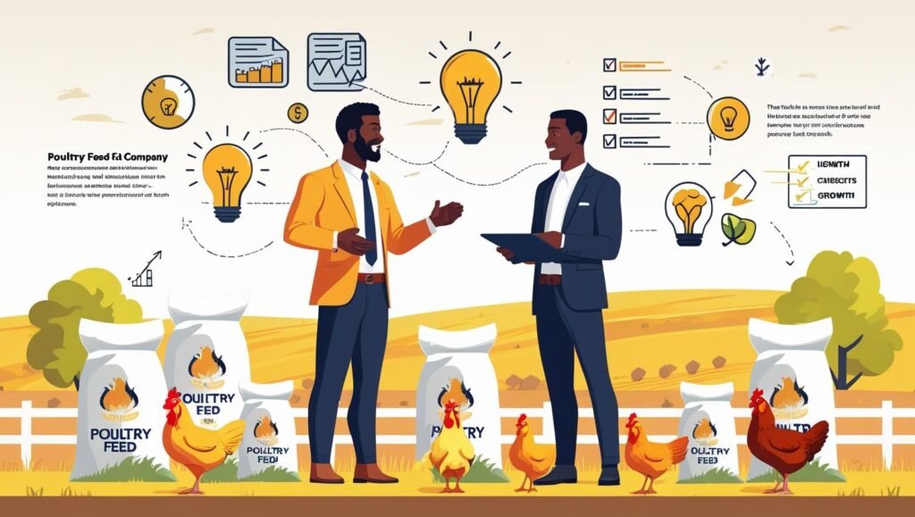 2 men standing with some guidance illustrations